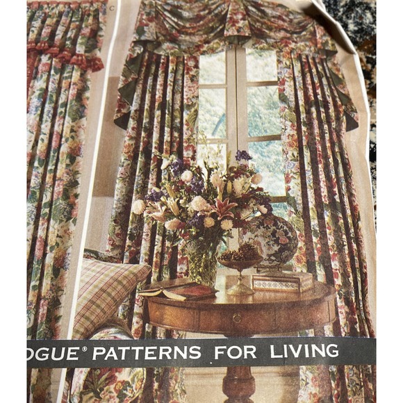 UNCUT Vogue 1386 Waverly Window Treatments Pattern Collection 4 Styles - Picture 3 of 9